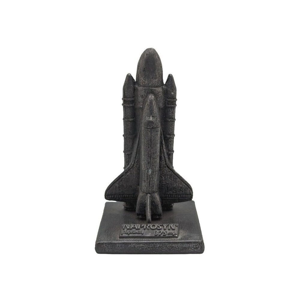 VTG NASA Space Shuttle Mini Pewter Figurine NAPROSYN Advertising Paperweight HTF